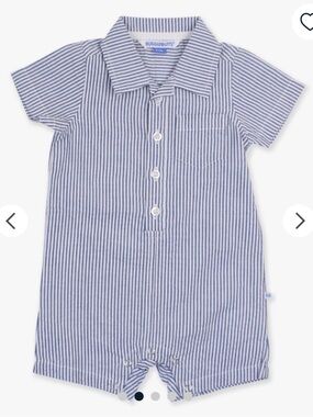 Rugged Butts Boys Button Up Romper Classic Seersucker 6-12m